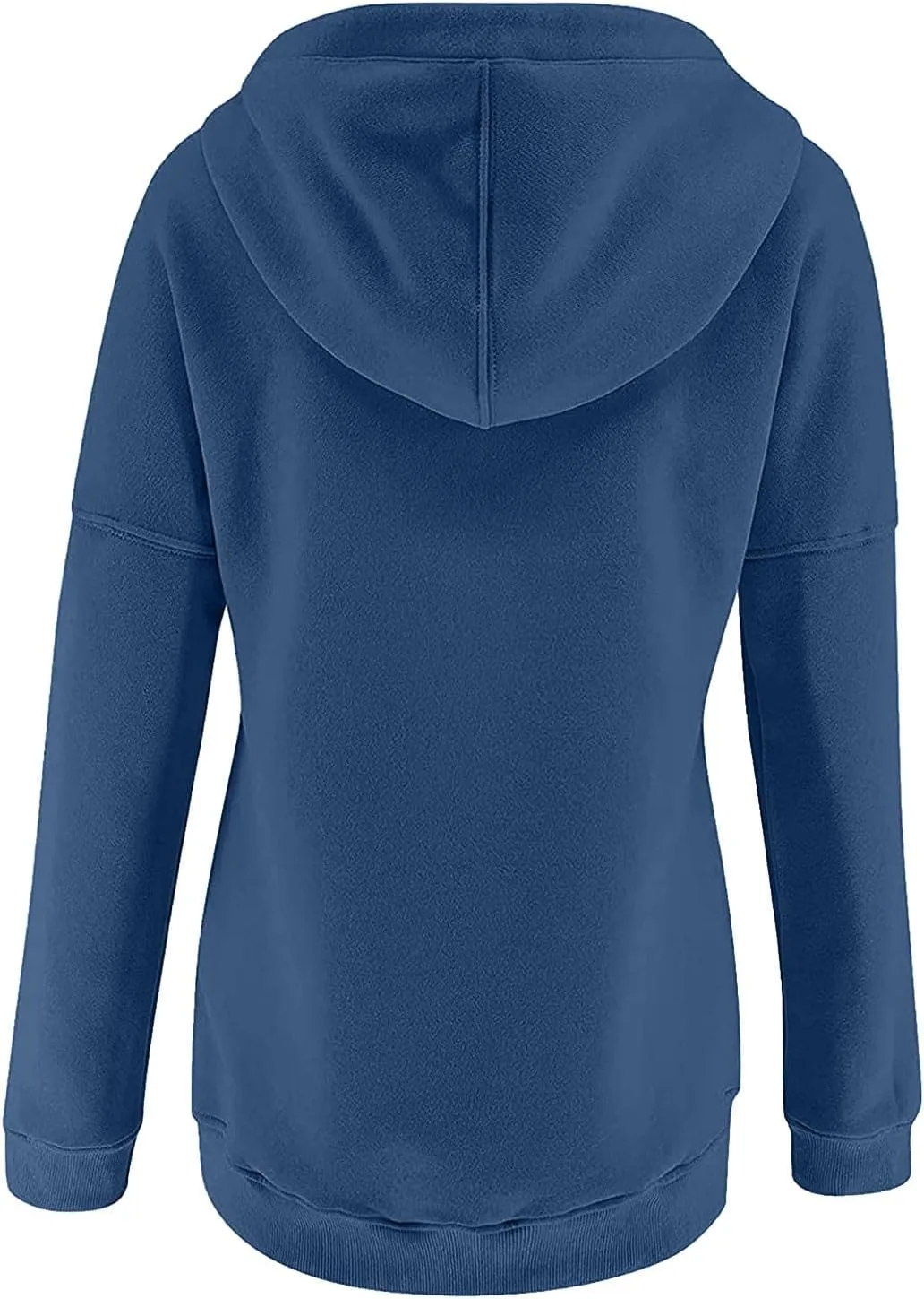 Hoodies For Women Dressy Casual 2024 Solid Basic Button Down Hooded Drawstring Sweatshirt Fall Fashion Pullover Tops