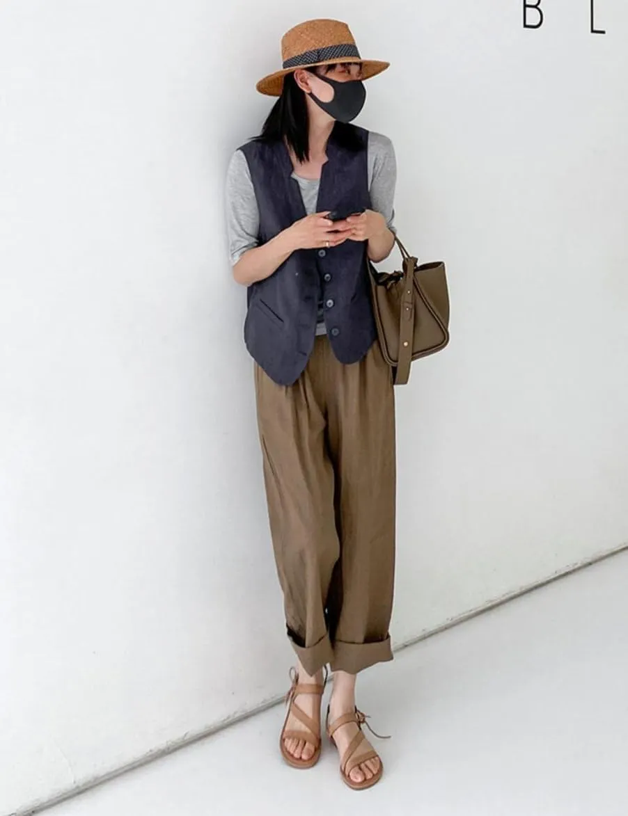 IDEALSANXUN Womens Linen Vest Casual Lightweight Sleeveless Blazer Spring Summer Jackets