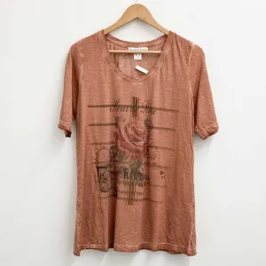 Janet & Joyce T-Shirt Size 42 UK 14 Cotton Short Sleeve Graphic Print