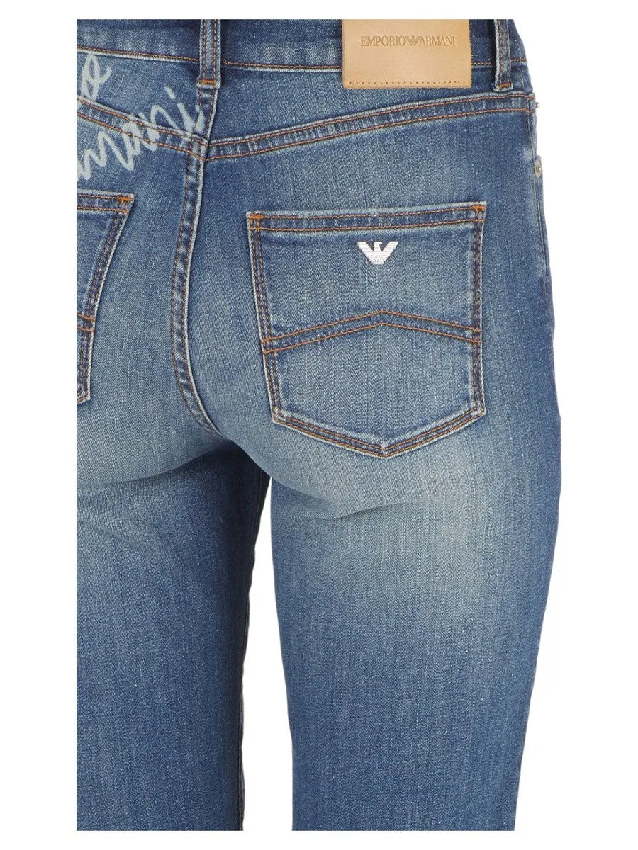 Jeans con Scritta Logo Posteriore Slim Fit