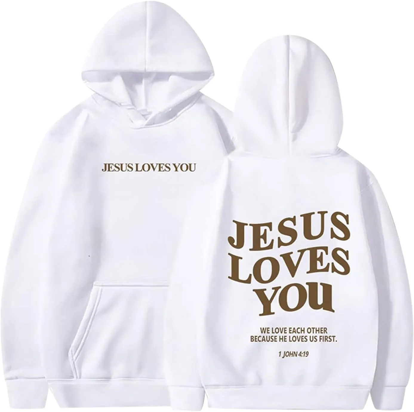 Jesus Loves You Hoodie Sweatshirt Jesus Christian Gifts Hooded Pullover Tops Streetwear Gift Y2K Clothes for Women Men