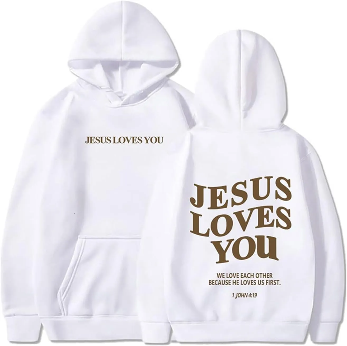 Jesus Loves You Hoodie Sweatshirt Jesus Christian Gifts Hooded Pullover Tops Streetwear Gift Y2K Clothes for Women Men