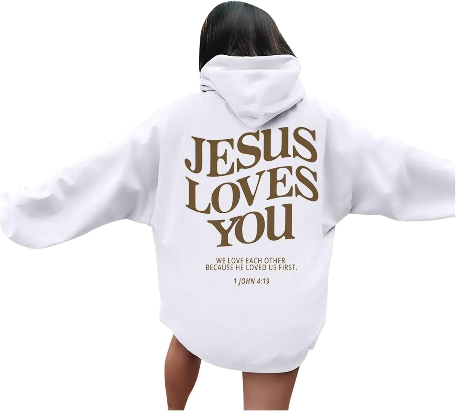 Jesus Loves You Hoodie Sweatshirt Jesus Christian Gifts Hooded Pullover Tops Streetwear Gift Y2K Clothes for Women Men