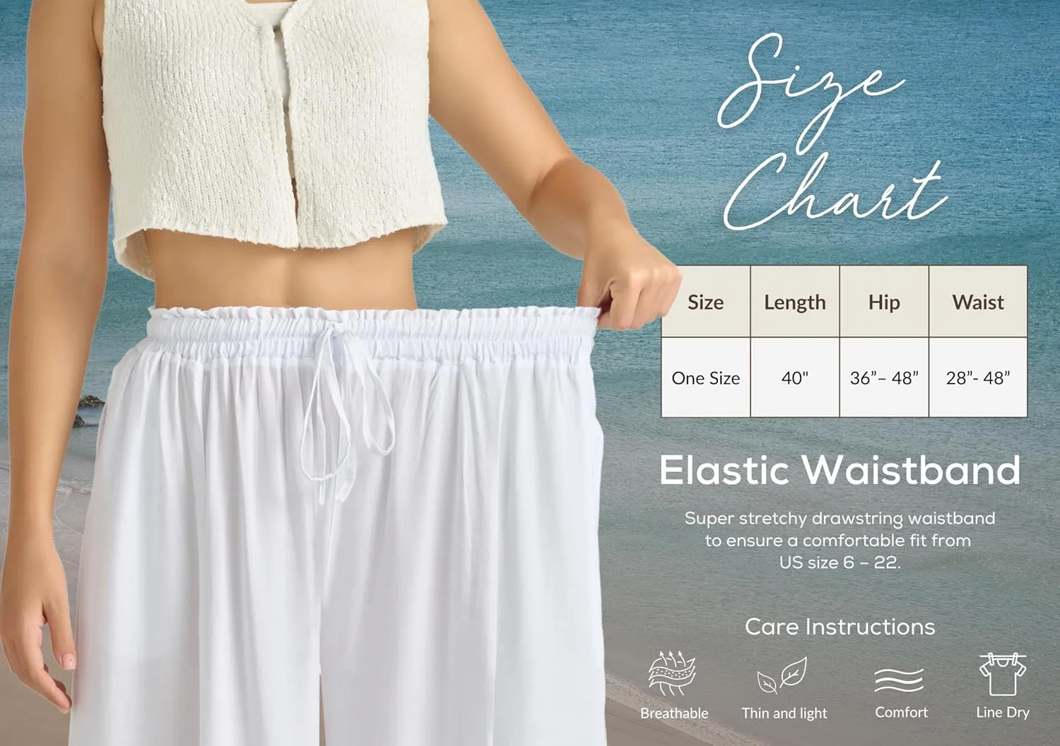 Joob Joob Wide Leg Pants for Women - High Waist Casual Women's Palazzo Pants - Flowy Elastic Waisted Trousers with Pockets