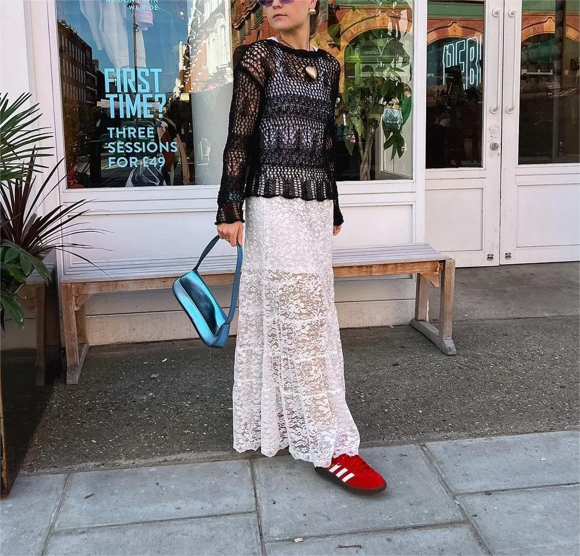 Lace Sheer Maxi Skirts for Women Cute Summer Beach Low Rise Long Skirt See Through Ruffle Y2k Lace Midi Slip Skirts