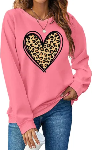 LHBNK Valentines Sweatshirt Women Love Heart Shirts Pullover Long Sleeve Tops