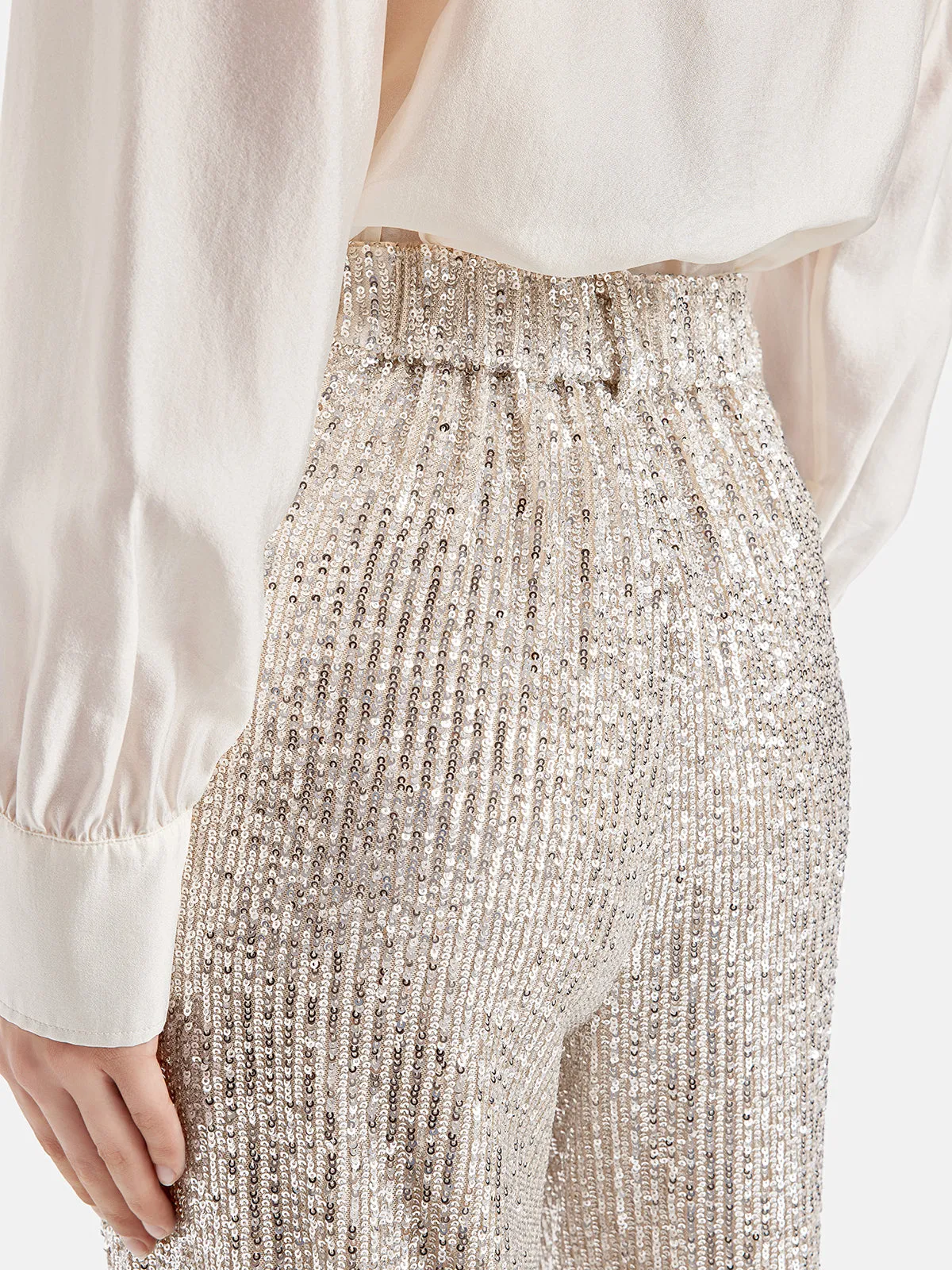 Light Luxury Sequin Wide-Leg Pants
