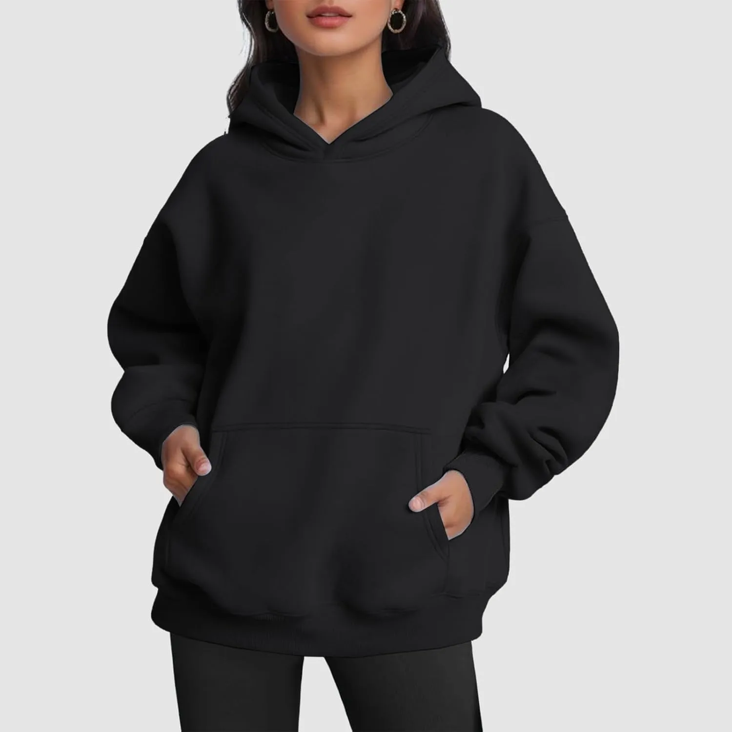 Long Hoodie for Women Casual Oversized Hoodies Long Sleeve Sweatshirt with Hood Fleece Hoodie Pullover with Pocket