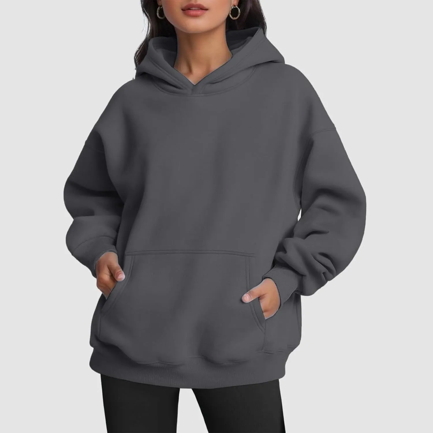 Long Hoodie for Women Casual Oversized Hoodies Long Sleeve Sweatshirt with Hood Fleece Hoodie Pullover with Pocket
