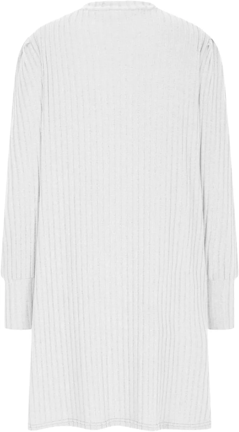 Long Sleeve Ribbed Knit Long Sleeve Dress with Pockets for Women Casual Winter Fall Midi Wedding Guest Work Outfits
