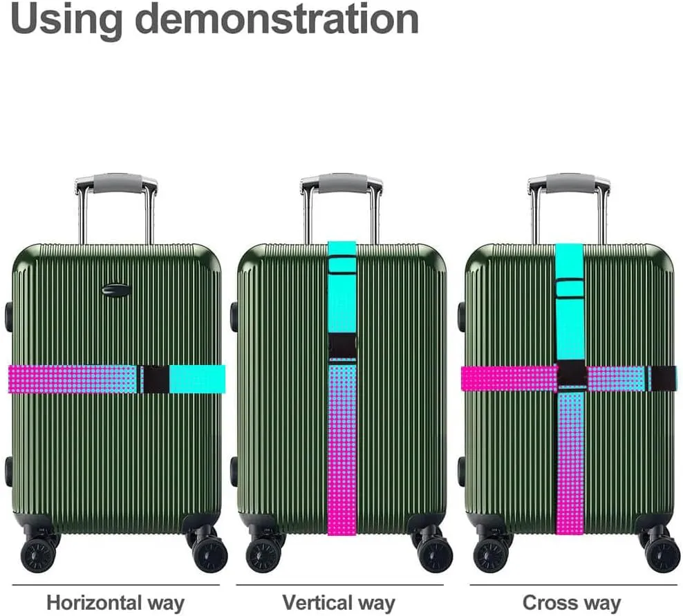 Luggage Straps for Suitcases TSA Approved Easy Pack Organized Suitcase Strap, Luggage Strap, Luggage Belt Strap, Bag Straps for Luggage. Buckle Straps Travel Accessories (Gradient Dot)