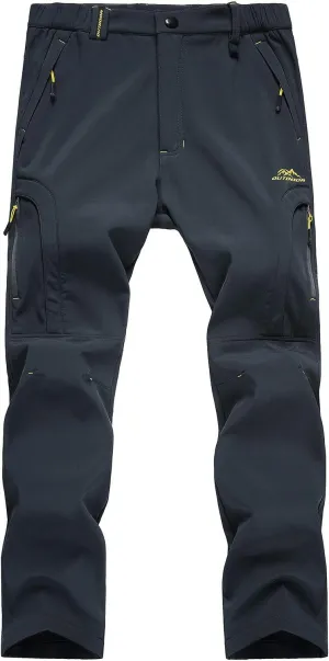 MAGCOMSEN Men's Winter Pants 5 Zip Pockets Snow Ski Pants Fleece Lined Water Resistant Hiking Pants