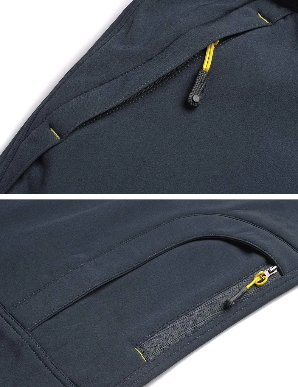 MAGCOMSEN Men's Winter Pants 5 Zip Pockets Snow Ski Pants Fleece Lined Water Resistant Hiking Pants