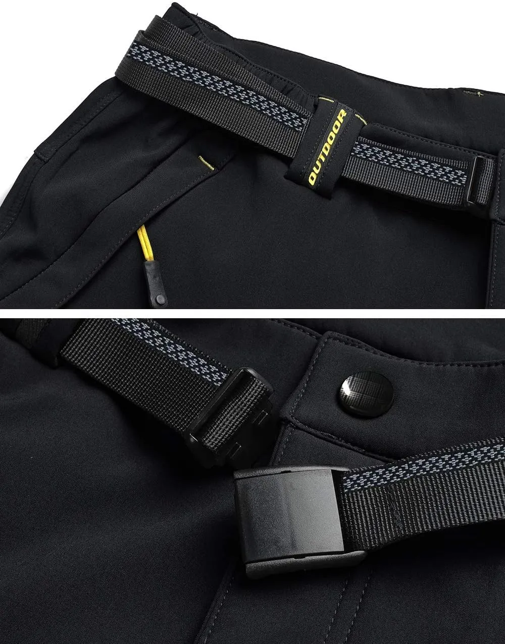 MAGCOMSEN Men's Winter Pants 5 Zip Pockets Snow Ski Pants Fleece Lined Water Resistant Hiking Pants