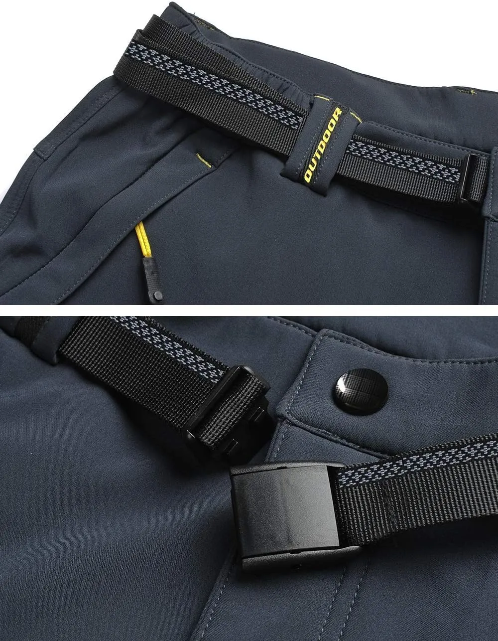 MAGCOMSEN Men's Winter Pants 5 Zip Pockets Snow Ski Pants Fleece Lined Water Resistant Hiking Pants