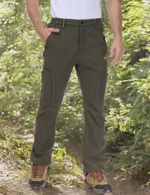 MAGCOMSEN Men's Winter Pants 5 Zip Pockets Snow Ski Pants Fleece Lined Water Resistant Hiking Pants