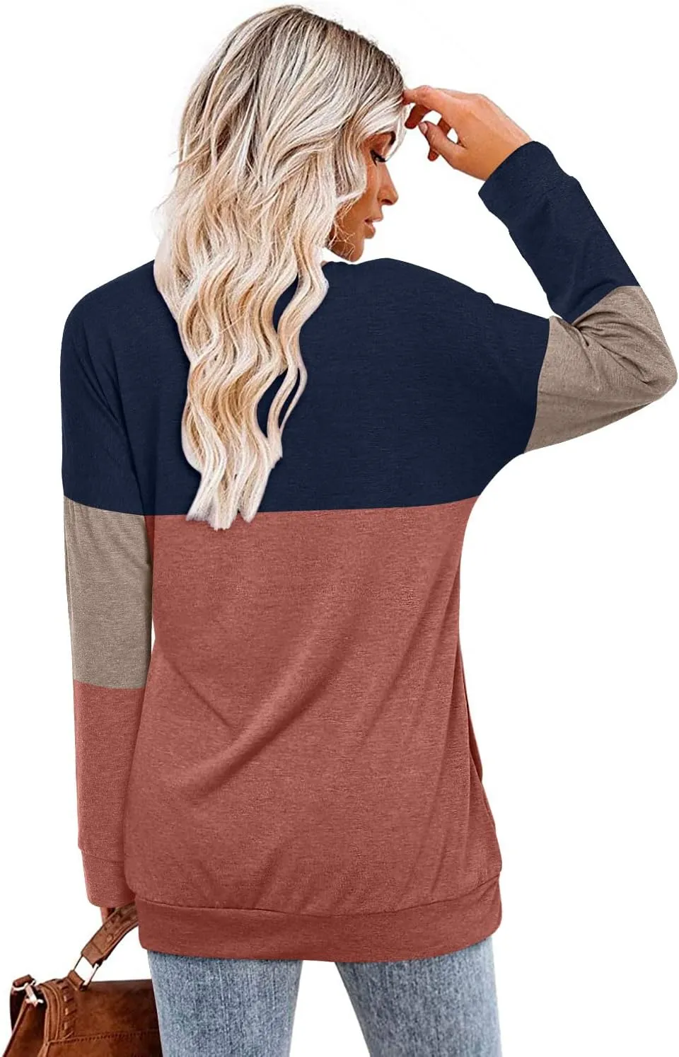 Magritta Womens Tunic Tops Casual Long Sleeve Round Neck Stretchy Loose Fit Sweatshirt Pullover Shirts with Pockets