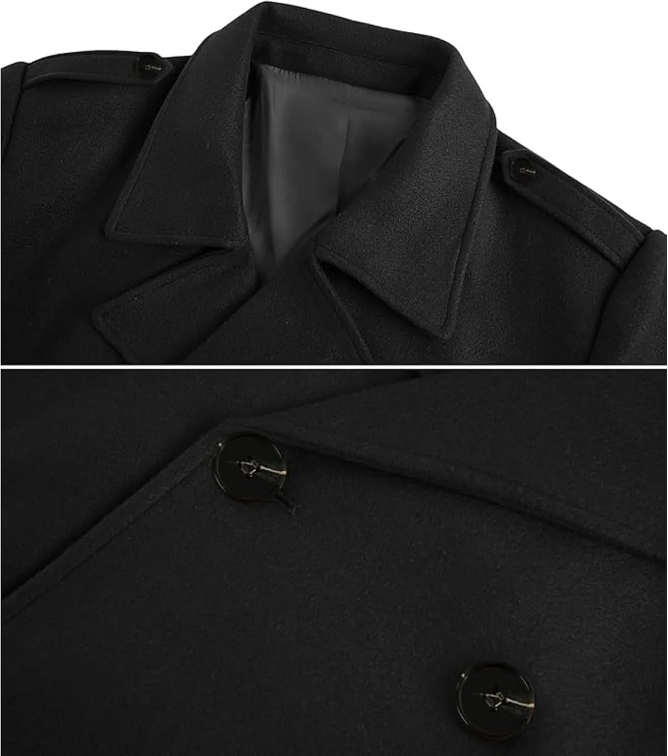 Maiyifu-GJ Men's Loose Belted Wool Blend Peacoat Thick Notch Lapel Long Trench Coats Casual Warm Fashion Overcoat