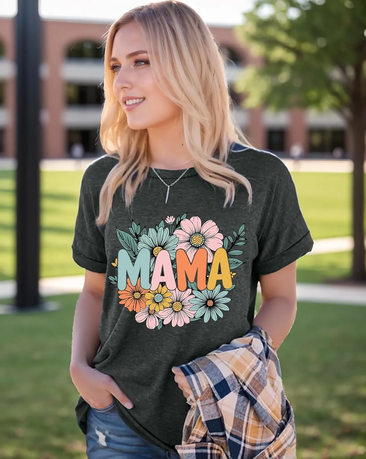 Mama Shirt Women Mama Graphic Tee Funny Mom Letter Print Short Sleeve Tshirt Fashion Summer Tops