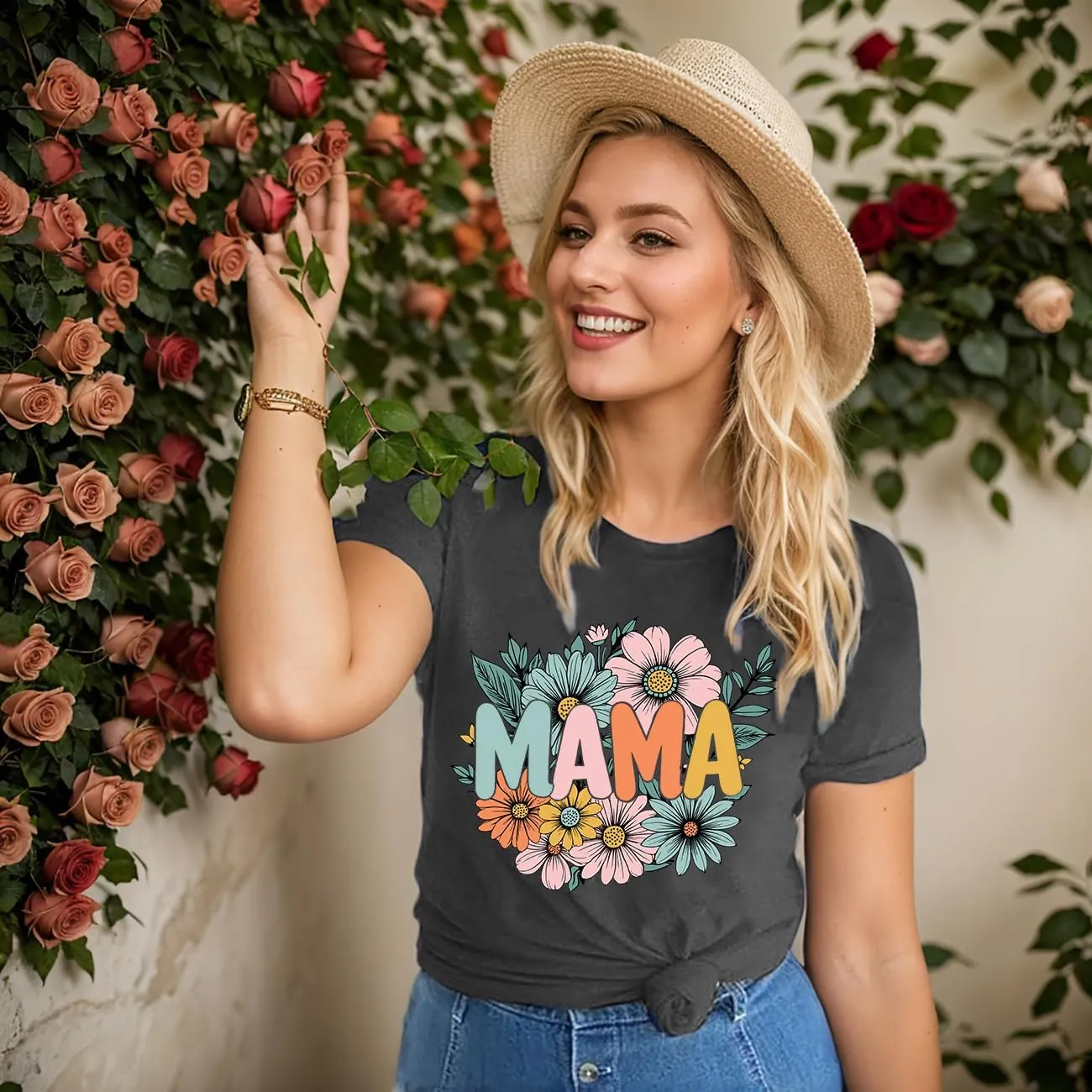 Mama Shirt Women Mama Graphic Tee Funny Mom Letter Print Short Sleeve Tshirt Fashion Summer Tops
