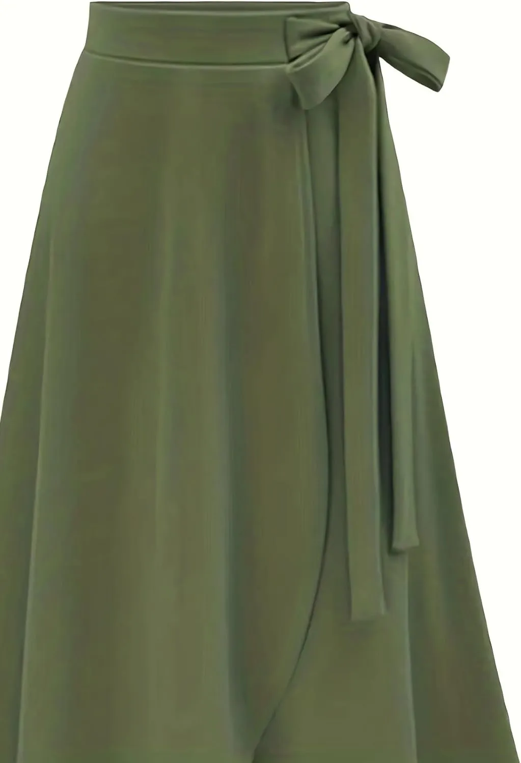 Melliflo Women's High Waist A-Line Slit Irregular Bow Skirt Casual Beach Flowy Swing Long Skirts