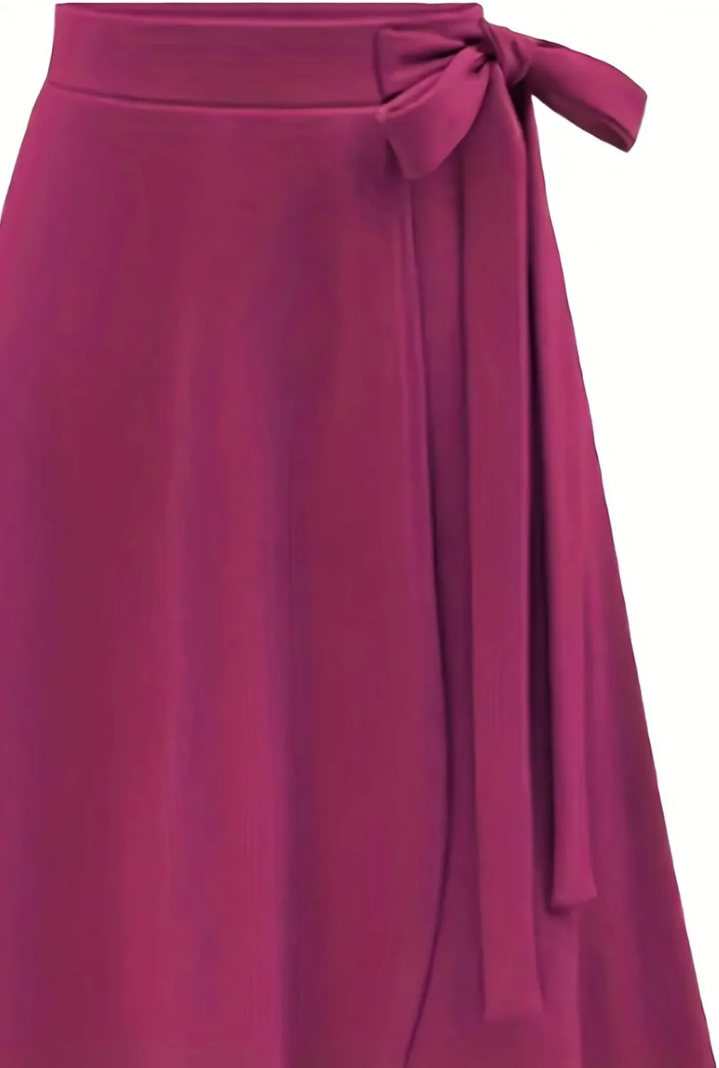 Melliflo Women's High Waist A-Line Slit Irregular Bow Skirt Casual Beach Flowy Swing Long Skirts