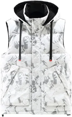 Men Winter Thick Warm Hooded Vest Casual Cotton Padded Sleeveless Jacket Waistcoat Plus Size