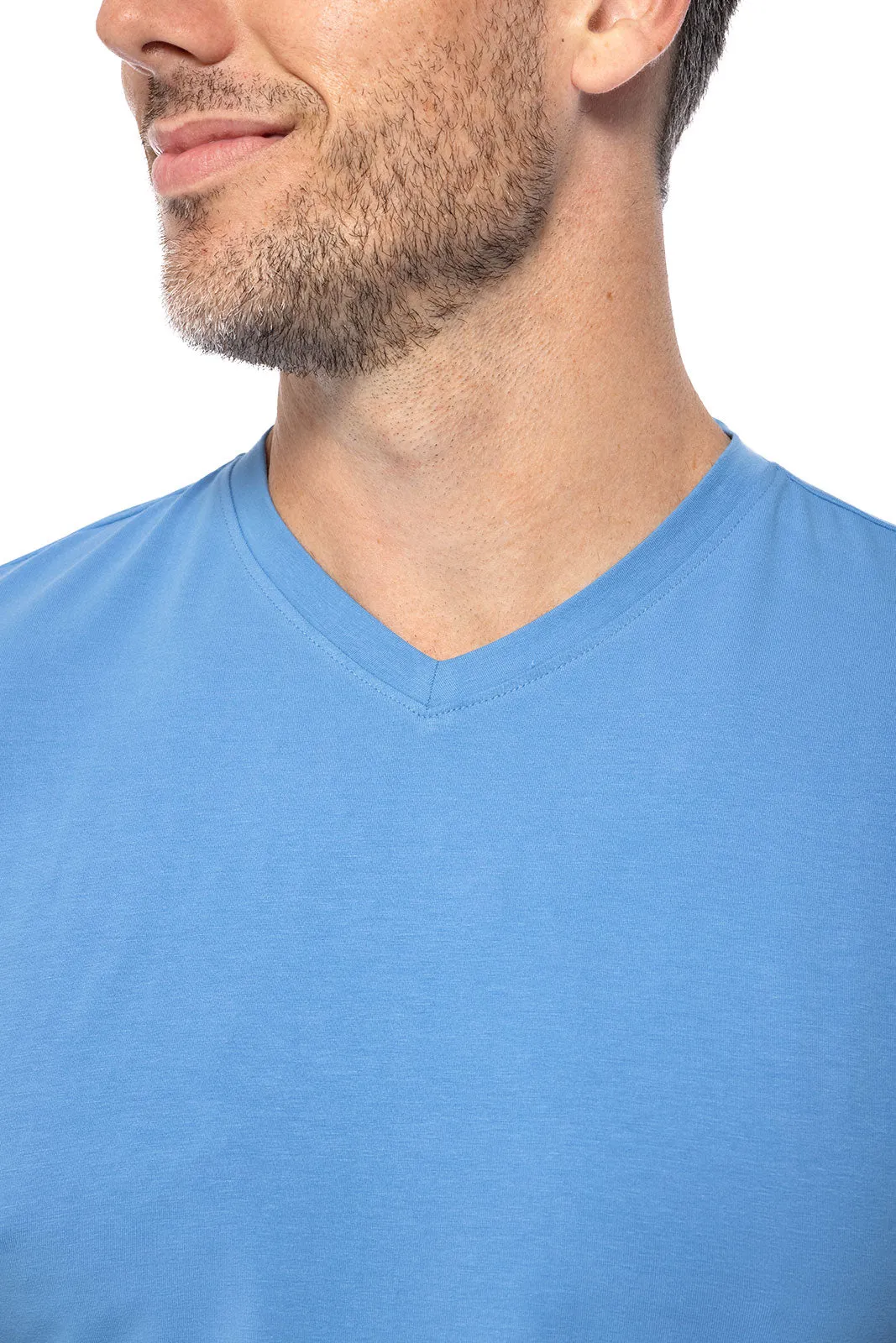Men's Morada Everyday Long Sleeve V-Neck T-Shirt | Clear Sky Blue