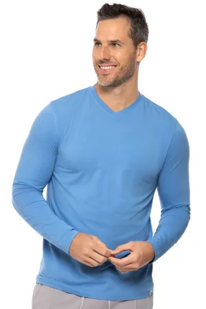 Men's Morada Everyday Long Sleeve V-Neck T-Shirt | Clear Sky Blue