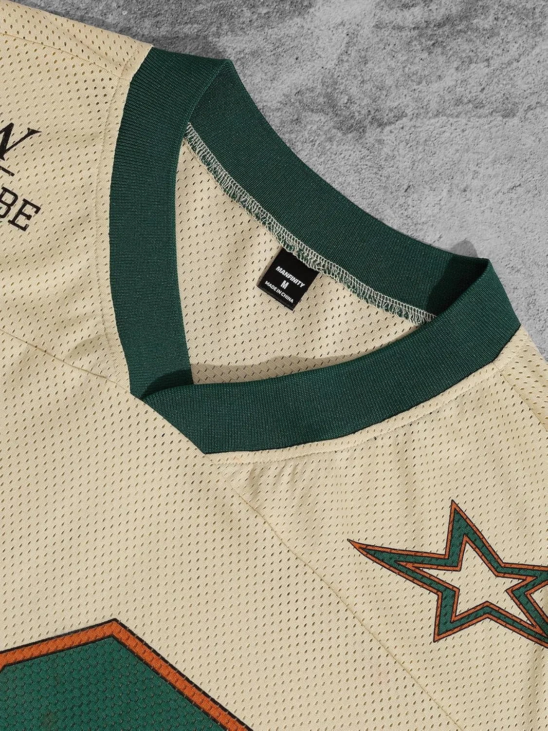 Men's Number Graphic Short Sleeve Jersey Shirts Oversized Y2K Star V Neck Colorblock Tee Shirt Top