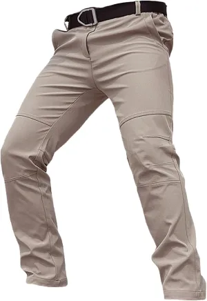 Men's Outdoor Tactical Pants Stretch Elastic Waist Durable Water Resistant Slim Multi Pockets Hiking Camping