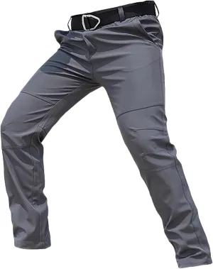 Men's Outdoor Tactical Pants Stretch Elastic Waist Durable Water Resistant Slim Multi Pockets Hiking Camping