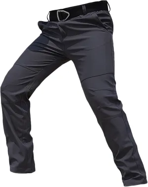 Men's Outdoor Tactical Pants Stretch Elastic Waist Durable Water Resistant Slim Multi Pockets Hiking Camping