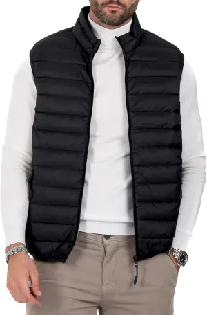 Men's Puffer Vest Outerwear Winter Warm Sleeveless Jacket Zipper Quilted Puffy Vests Size M To 2XL