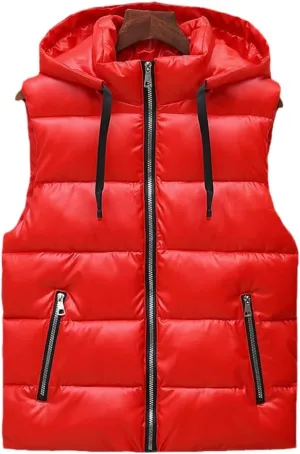 Men's Sleeveless Jackets Autumn Winter Outwear Cotton Padded Hooded Vest Coat Thick Warm Waistcoat