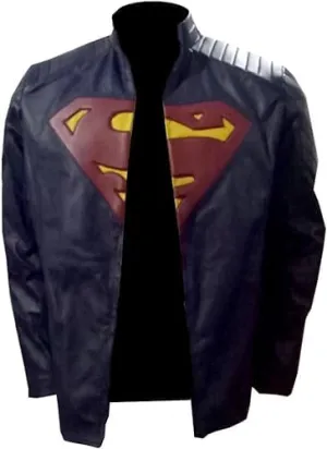 Mens Smalvile Claark Kent T. Welling Genuine Leather Super Jacket Man - Claark Kent Jacket