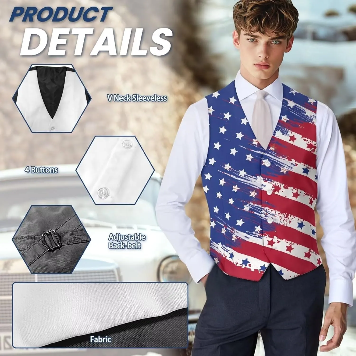 Men's Suit Vests Casual Formal Dress Vest Business Slim Fit Waistcoat Vest for Suits Tuxedo with Back Strap S-4XL