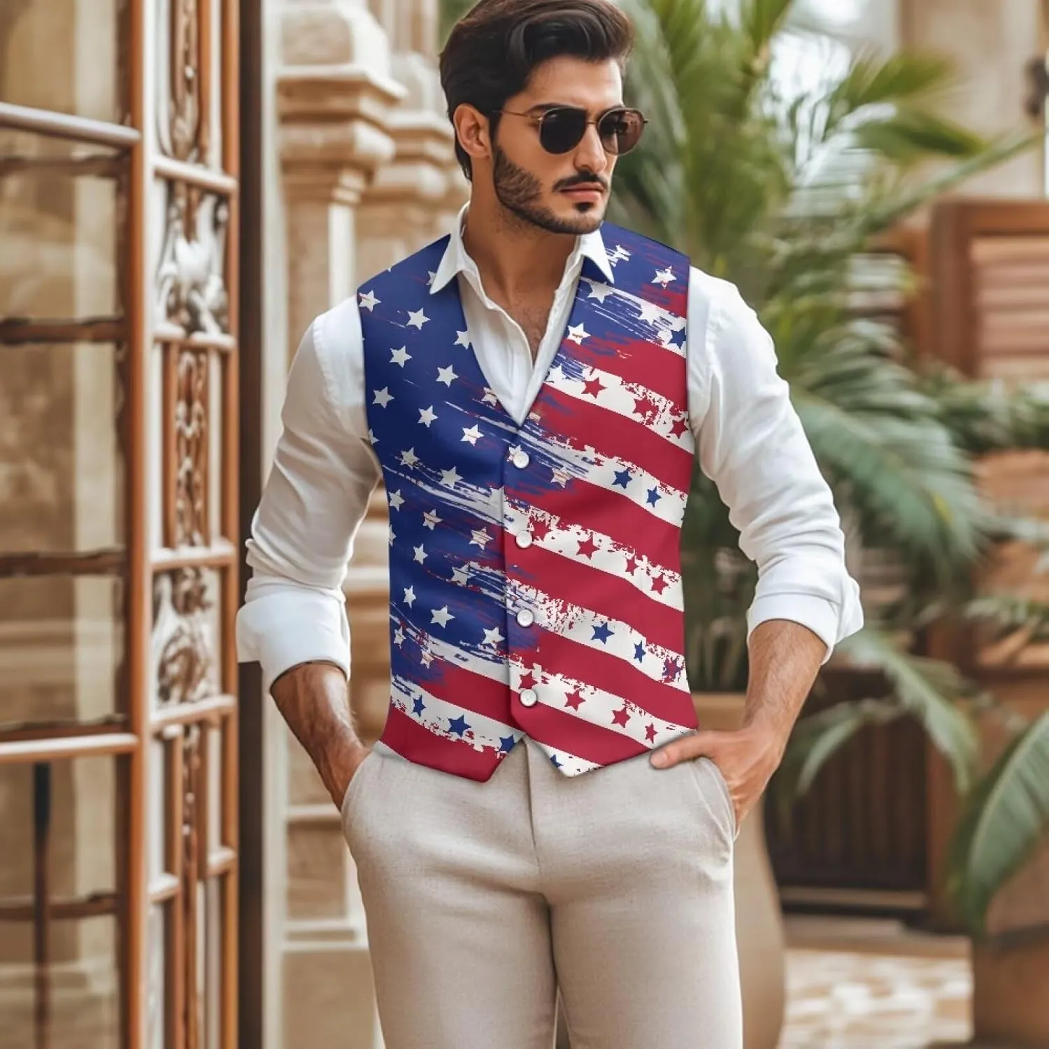 Men's Suit Vests Casual Formal Dress Vest Business Slim Fit Waistcoat Vest for Suits Tuxedo with Back Strap S-4XL