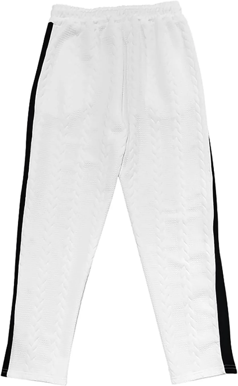 Mens Tear Away Athletic Pants Side Split Snap Button Sweatpants Jogger Pants Casual Workout Trousers