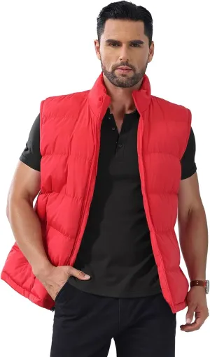 Men'S Winter Lightweight Puffer Vest Sleeveless Jacket Casual Puffy Vests