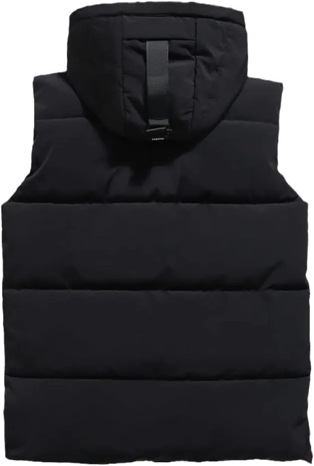 Men's Winter Sleeveless Jacket Coat, Casual Thick Warm Cotton Padded Down Hooded Waistcoat Large Size