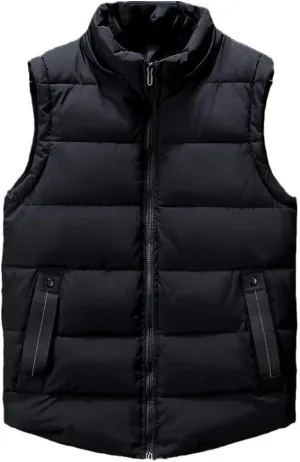 Mens Winter Sleeveless Jacket Down Vest Warm Thick Hooded Coats Cotton-Padded Work Waistcoat Gilet