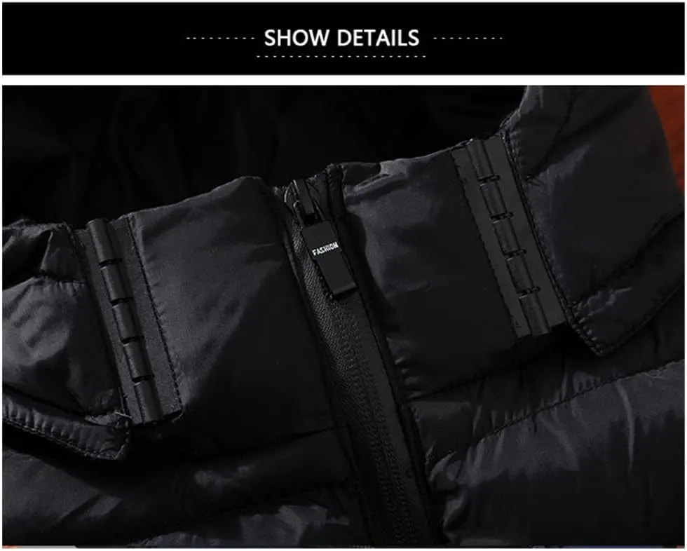 Mens Winter Sleeveless Jacket Down Vest Warm Thick Hooded Coats Cotton-Padded Work Waistcoat