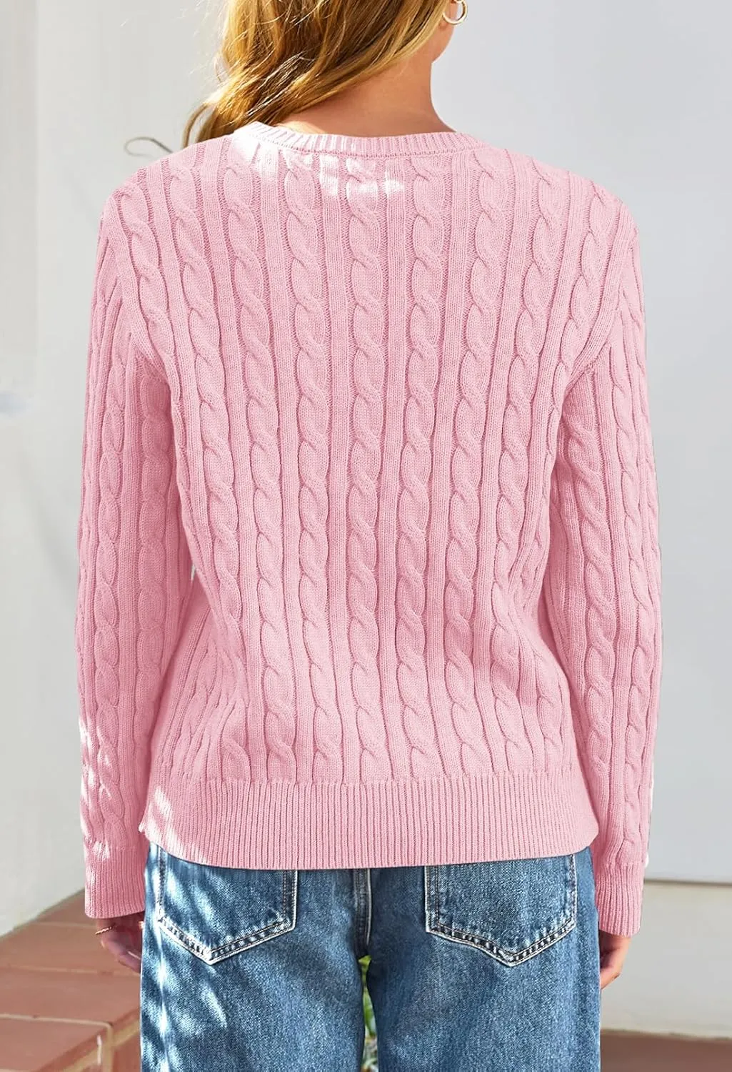 MEROKEETY Women's Cable Knit Open Front Cardigan Sweaters Fall Long Sleeve Button Down Soft Outwear