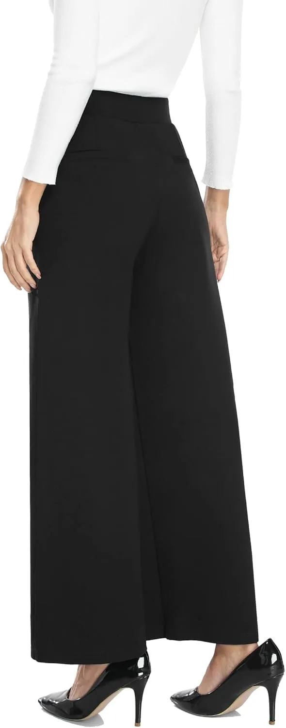 MISS MOLY Women's High Waist Wide Leg Palazzo Pants Business Casual Stretch Trousers Dress Pants