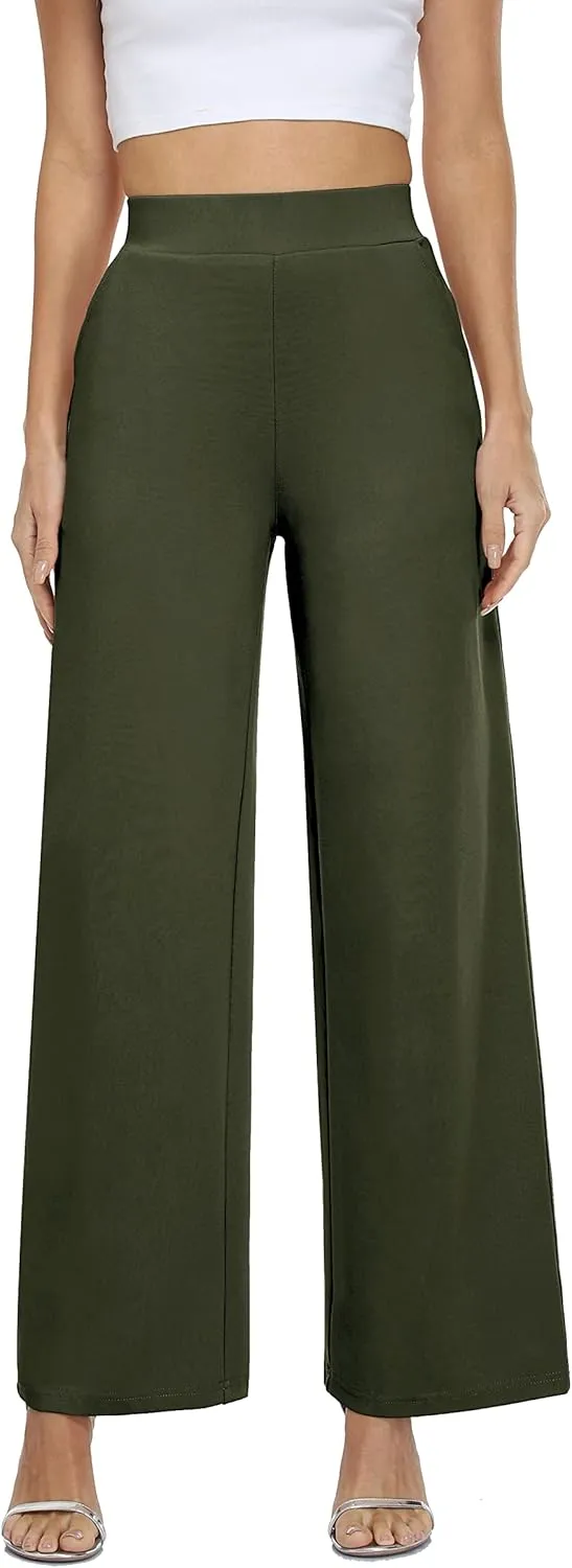 MISS MOLY Women's High Waist Wide Leg Palazzo Pants Business Casual Stretch Trousers Dress Pants