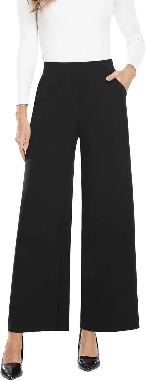 MISS MOLY Women's High Waist Wide Leg Palazzo Pants Business Casual Stretch Trousers Dress Pants