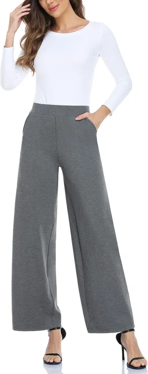 MISS MOLY Women's High Waist Wide Leg Palazzo Pants Business Casual Stretch Trousers Dress Pants