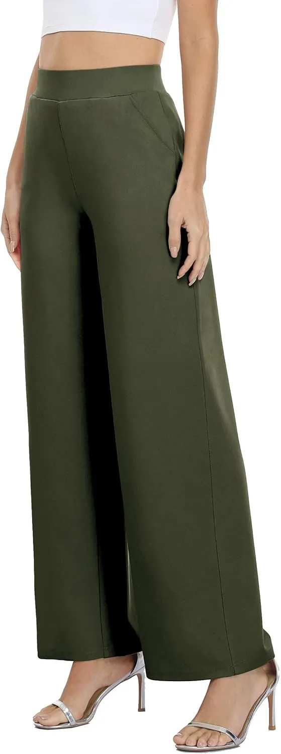 MISS MOLY Women's High Waist Wide Leg Palazzo Pants Business Casual Stretch Trousers Dress Pants