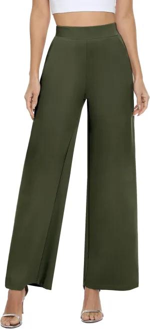 MISS MOLY Women's High Waist Wide Leg Palazzo Pants Business Casual Stretch Trousers Dress Pants